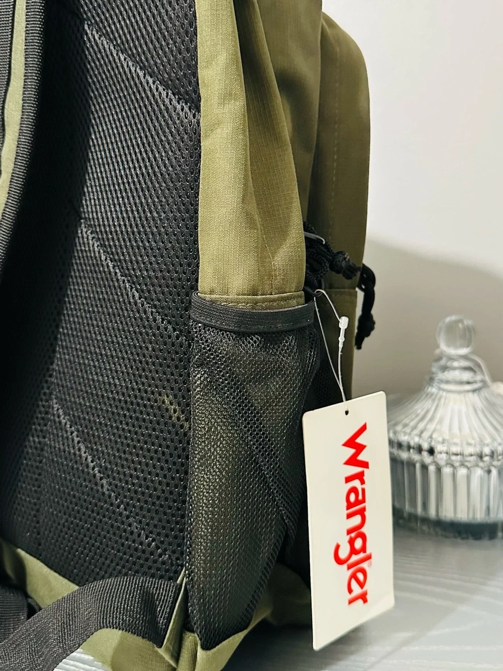 Wrangler Olive Green Backpack with Black Webbing